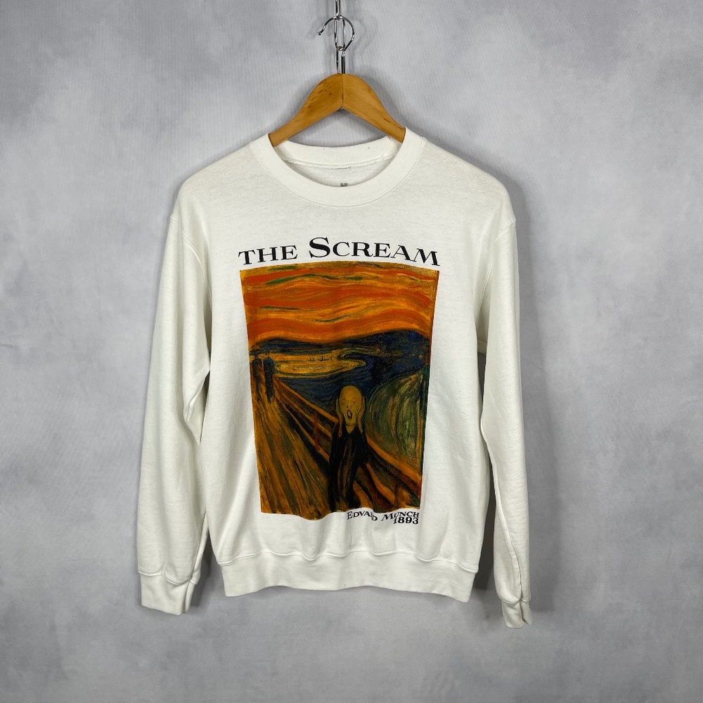 Vintage The Scream Art Crew Neck Sweatshirt Size Small